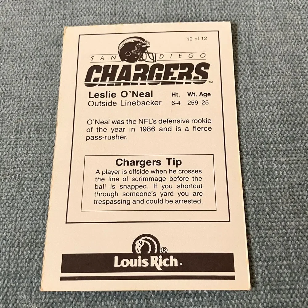 Chargers NFL Football Trading Card Football Card
